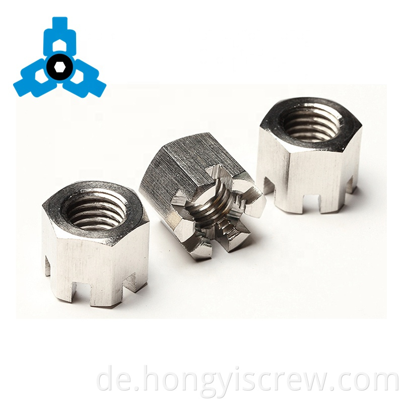 Din935 Hex Heavy Slotted Castle Nuts Edelstahl OEM -Stammstütze